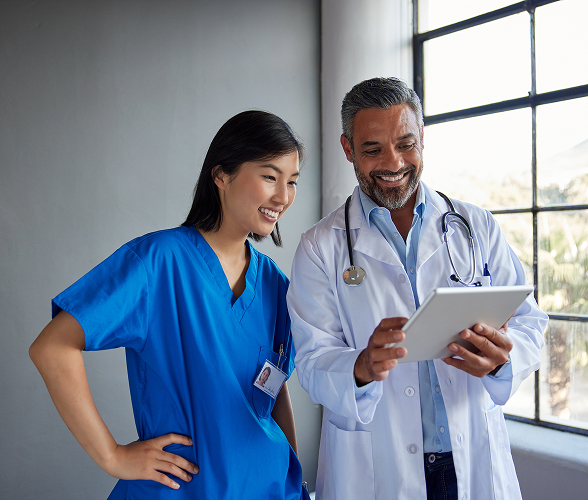 two professionals discussing cryo professional