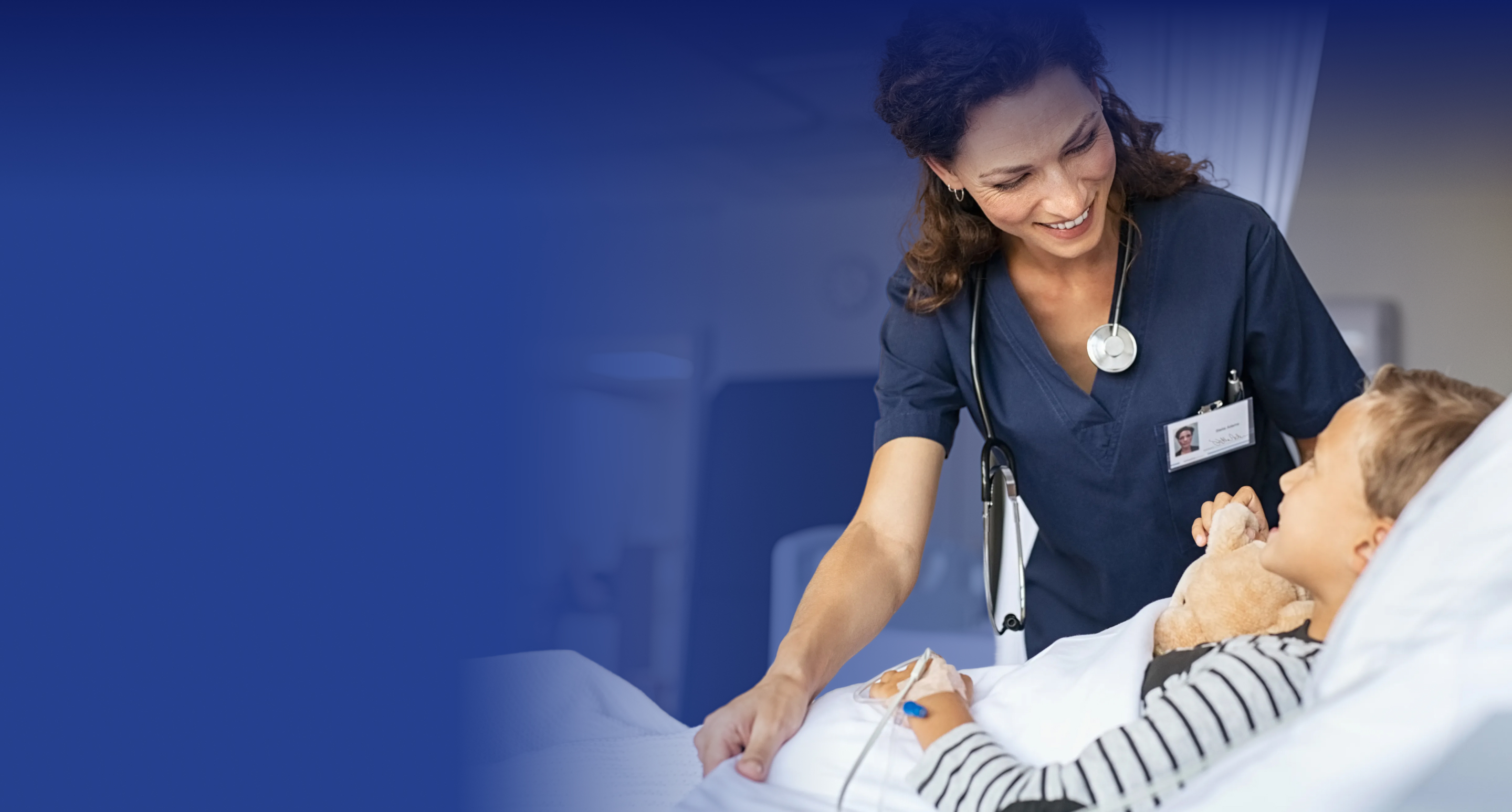 nurse helping child